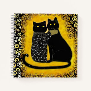 Katzen im Stil von Klimt Notizblock