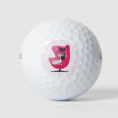 Katzen im Stile des Mitteljahrs in Diamonds Rosa S Golfball (Vorderseite)