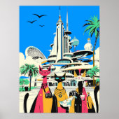 Katzen im Urlaub Besuch der Zukunft Poster (Vorne)