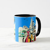 Katzen im Urlaub Besuch der Zukunft Tasse (VorderseiteRechts)