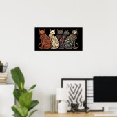 Katzen im Viktorianischen Tapetenstil Poster (Heimbüro)