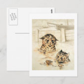 Katzen im Wasser, Louis Wain Postkarte (Vorne/Hinten)