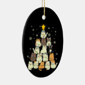 Katzen im Weihnachtsbaum Keramik Ornament (Rechts)