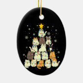 Katzen im Weihnachtsbaum Keramik Ornament (Hinten)
