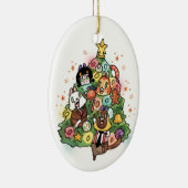 Katzen im Weihnachtsbaumschmuck Keramik Ornament (Rechts)