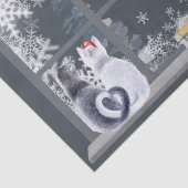 Katzen im Weihnachtsfenster Seidenpapier (Ausschnitt)