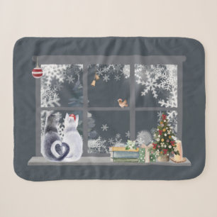 Katzen im Weihnachtsfenster Sherpadecke