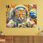 KATZEN IM WELTALL-OCELOT 2 LEINWANDDRUCK (Insitu (Wohnzimmer))