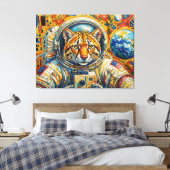 KATZEN IM WELTALL-OCELOT 2 LEINWANDDRUCK (Insitu (Schlafzimmer))