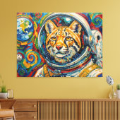 KATZEN IM WELTALL-OCELOT 4 LEINWANDDRUCK (Insitu (Wohnzimmer))