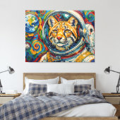 KATZEN IM WELTALL-OCELOT 4 LEINWANDDRUCK (Insitu (Schlafzimmer))