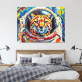 KATZEN IM WELTALL-OCELOT LEINWANDDRUCK (Insitu (Schlafzimmer))