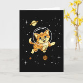 Katzen im Weltraum Karte (Gelbe Blume)