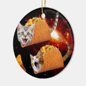 Katzen im Weltraum Keramik Ornament (Links)