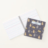 Katzen im Weltraum Nahtlose Muster-Individuelle Na Notizblock (Innenseite)