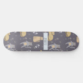 Katzen im Weltraum Nahtlose Muster-Individuelle Na Skateboard (Horizontal)