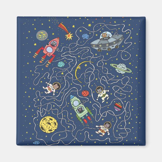 Katzen im Weltraummagnet Magnet (Vorne)