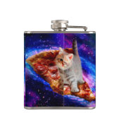Katzen im Weltraumpizza Flachmann (Rückseite)