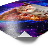 Katzen im Weltraumpizza Fotodruck (Ecke)