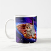 Katzen im Weltraumpizza Kaffeetasse (Links)