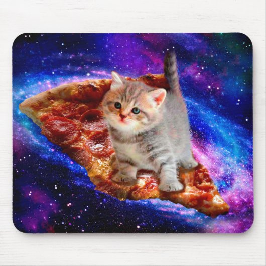 Katzen im Weltraumpizza Mousepad (Vorne)