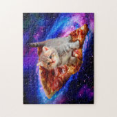 Katzen im Weltraumpizza Puzzle (Vertikal)