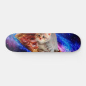 Katzen im Weltraumpizza Skateboard (Horizontal)