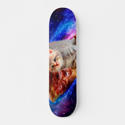 Katzen im Weltraumpizza Skateboard (Vorne)