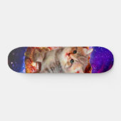 Katzen im Weltraumpizza Skateboard (Horizontal)