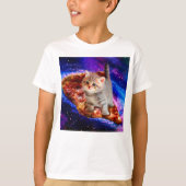 Katzen im Weltraumpizza T-Shirt (Vorderseite)