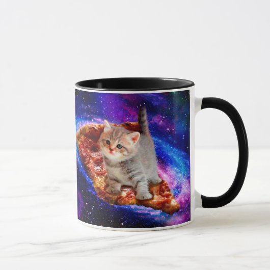 Katzen im Weltraumpizza Tasse (Rechts)