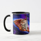 Katzen im Weltraumpizza Tasse (Links)