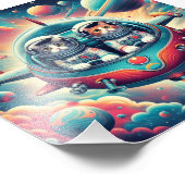 Katzen im Weltraumposter! Fotodruck (Ecke)