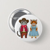 Katzen im wilden Westen, historischer Western Button (Vorne & Hinten)