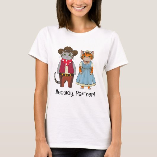 Katzen im wilden Westen, historischer Western T-Shirt (Vorderseite)
