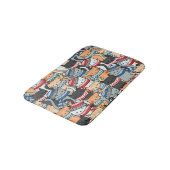 Katzen im Winter-Skarven & Hats-Muster Badematte (Schrägansicht)