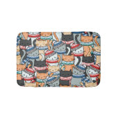 Katzen im Winter-Skarven & Hats-Muster Badematte (Vorderseite)