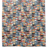 Katzen im Winter-Skarven & Hats-Muster Duschvorhang (Vorderseite)