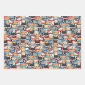 Katzen im Winter-Skarven & Hats-Muster Geschenkpapier Set (Vorderseite)