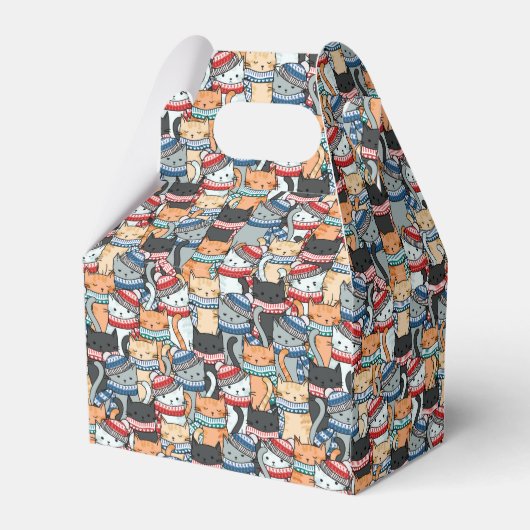 Katzen im Winter-Skarven & Hats-Muster Geschenkschachtel (Rückseite)