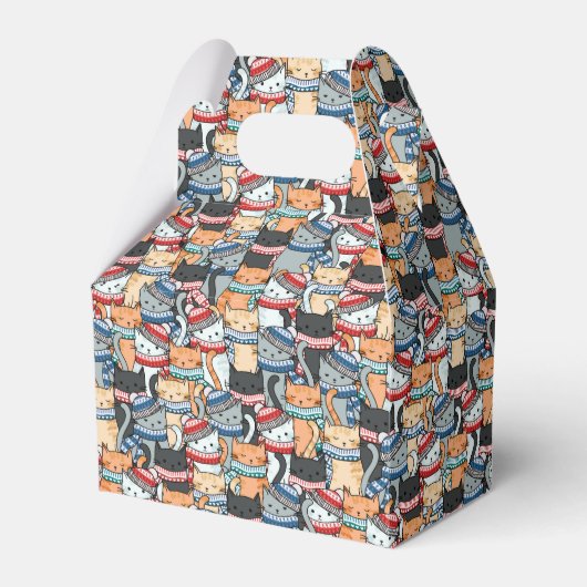 Katzen im Winter-Skarven & Hats-Muster Geschenkschachtel (Vorderseite)