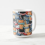 Katzen im Winter-Skarven & Hats-Muster Kaffeetasse (VorderseiteRechts)