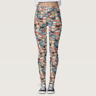 Katzen im Winter-Skarven & Hats-Muster Leggings