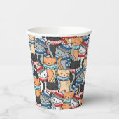 Katzen im Winter-Skarven & Hats-Muster Pappbecher (Links)