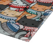 Katzen im Winter-Skarven & Hats-Muster Schneidebrett (Ecke)