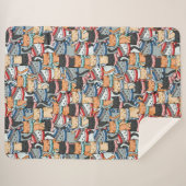 Katzen im Winter-Skarven & Hats-Muster Sherpadecke (Vorderseite (Horizontal))