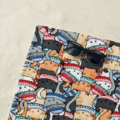 Katzen im Winter-Skarven & Hats-Muster Strandtuch (Beispiel)