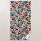 Katzen im Winter-Skarven & Hats-Muster Strandtuch (Vorderseite)