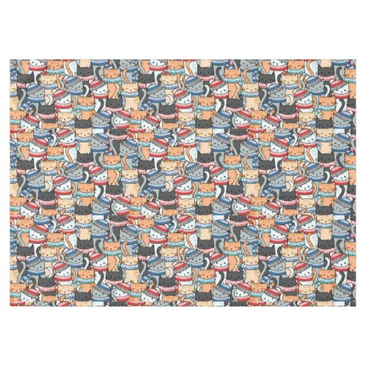 Katzen im Winter-Skarven & Hats-Muster Tischdecke (Vorderseite (Horizontal))