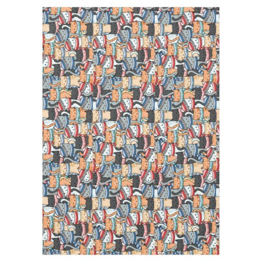 Katzen im Winter-Skarven & Hats-Muster Tischdecke (Vorderseite)